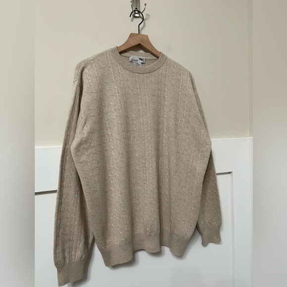 I Levrieri Cashmere Silk Knit Casual Men Cream Sweater Size XL - Picture 4 of 7